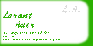 lorant auer business card